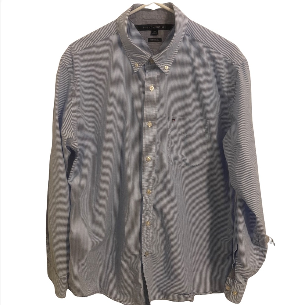 Tommy Hilfiger classic fit button down striped shirt